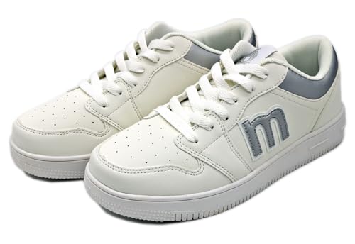 [モズ] 撥水 スニーカー ローカット コンビカラー 運動靴 スポーツ レディース 22.5cm～25cm 対応 9502493 シルバー 23.5 cm 3E